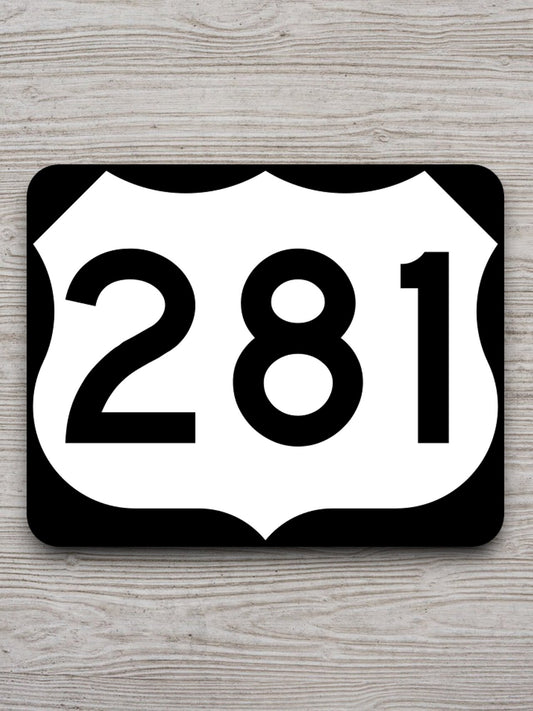 United States U.S. Route 281 road sign sticker, road trip sticker, highway sign, room decor, travel sticker