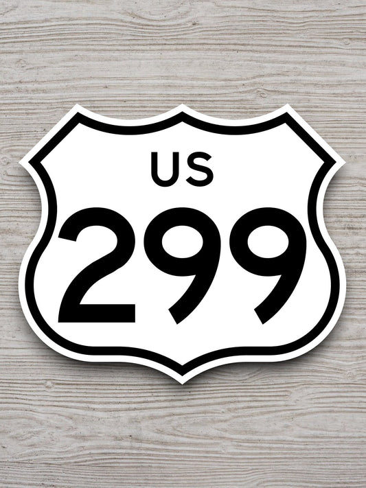 United States U.S. Route 299 road sign sticker, road trip sticker, highway sign, room decor, travel sticker