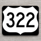 United States U.S. Route 322 road sign sticker, road trip sticker, highway sign, room decor, travel sticker