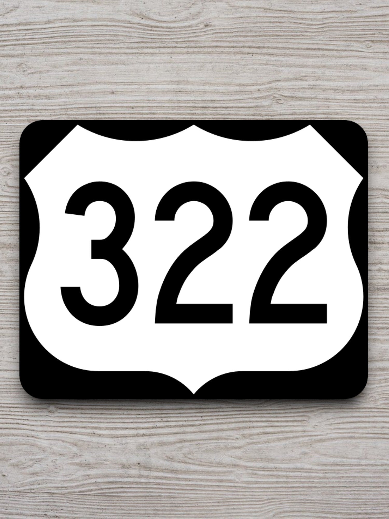 United States U.S. Route 322 road sign sticker, road trip sticker, highway sign, room decor, travel sticker