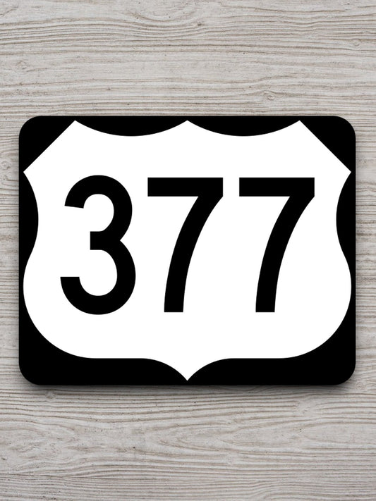 United States U.S. Route 377 road sign sticker, road trip sticker, highway sign, room decor, travel sticker