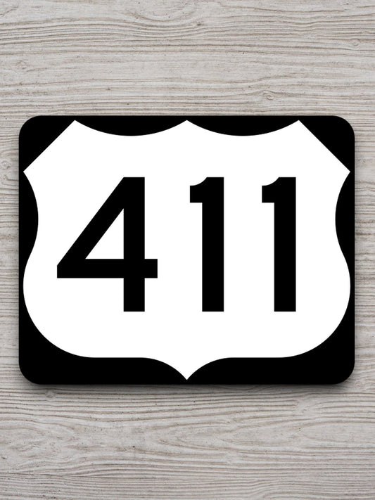 United States U.S. Route 411 road sign sticker, road trip sticker, highway sign, room decor, travel sticker