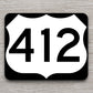 United States U.S. Route 412 road sign sticker, road trip sticker, highway sign, room decor, travel sticker