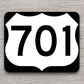 United States U.S. Route 701 road sign sticker, road trip sticker, highway sign, room decor, travel sticker