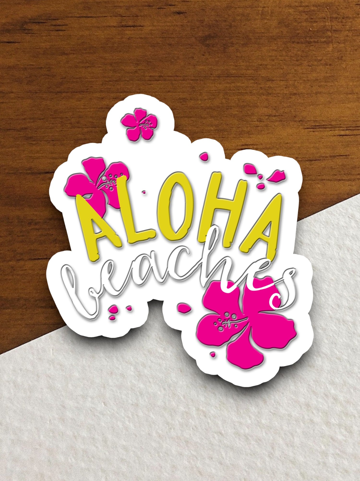 Aloha Beaches Sticker, vacation sticker, travel sticker, room decor, water bottle sticker, laptop sticker