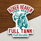 Biker Heaven Free Road Full Tank Full Throttle sticker, vacation sticker, travel sticker, room decor, water bottle sticker, laptop sticker