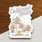 California Malibu Beach Surfing Sticker, vacation sticker, travel sticker, room decor, water bottle sticker, laptop sticker