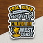 Surfing California West Coast Sticker, vacation sticker, travel sticker, room decor, water bottle sticker, laptop sticker