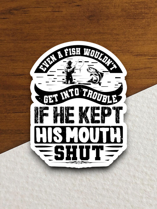 Silent Fish Sticker, vacation sticker, travel sticker, room decor, water bottle sticker, laptop sticker