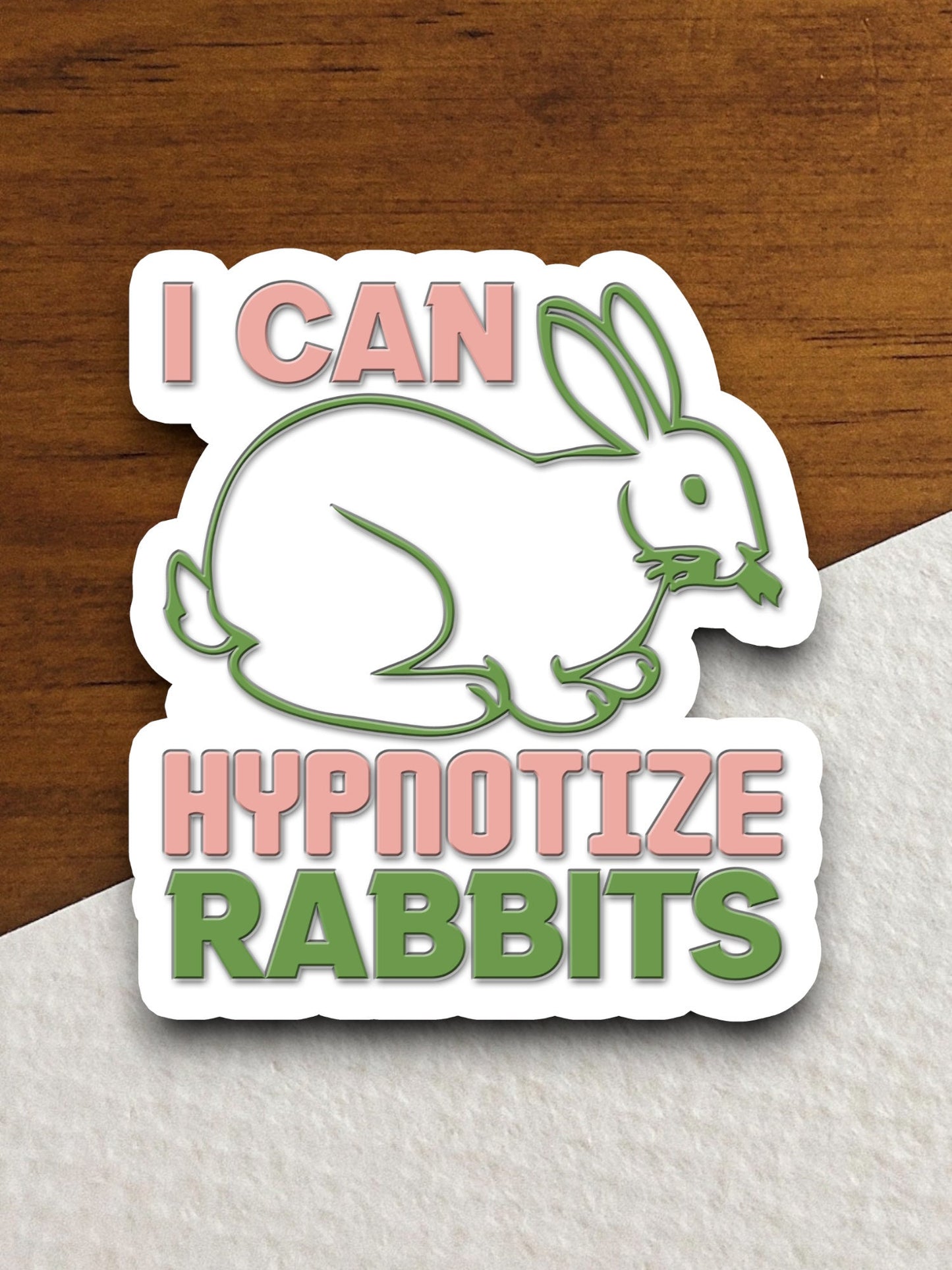 I can hypnotize rabbits rabbit sticker, Funny Animal Sticker For Laptop, Water Bottle, Hydro flask, Phone, Computer, Gift, Pet Sticker