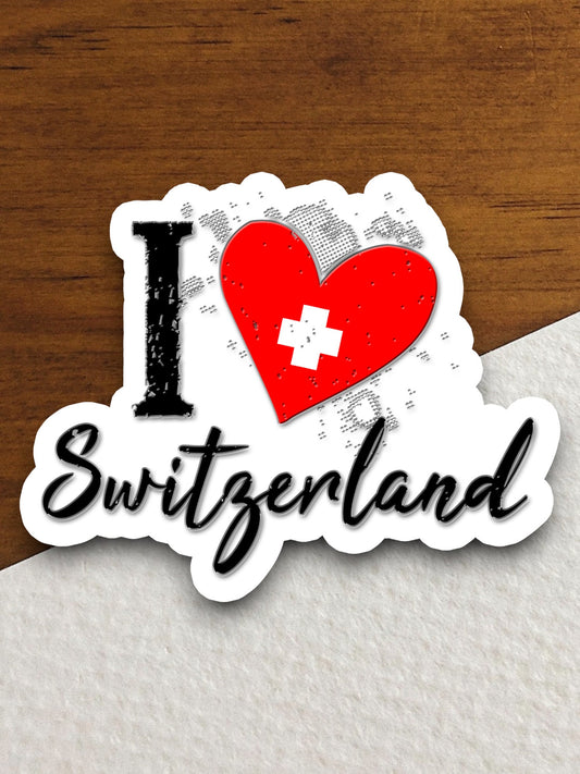 Switzerland Love Sticker, vacation sticker, travel sticker, room decor, water bottle sticker, laptop sticker