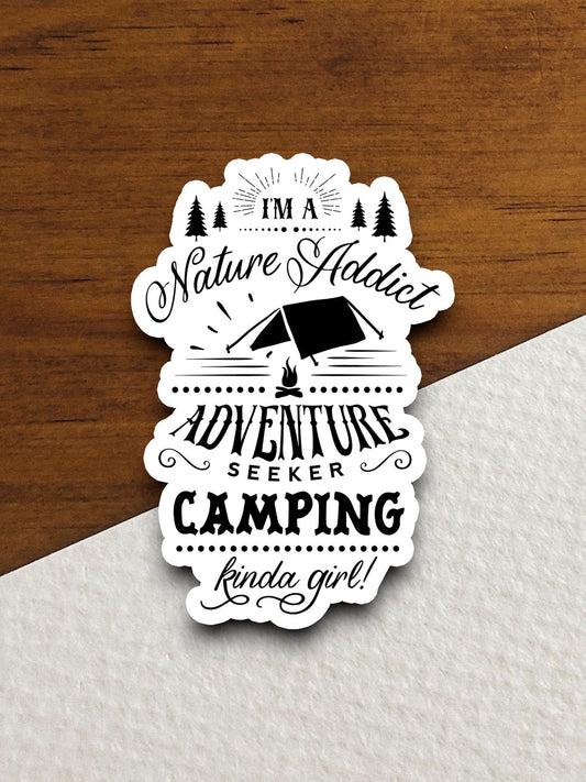 Nature Addict Adventure Sticker, vacation sticker, travel sticker, room decor, water bottle sticker, laptop sticker