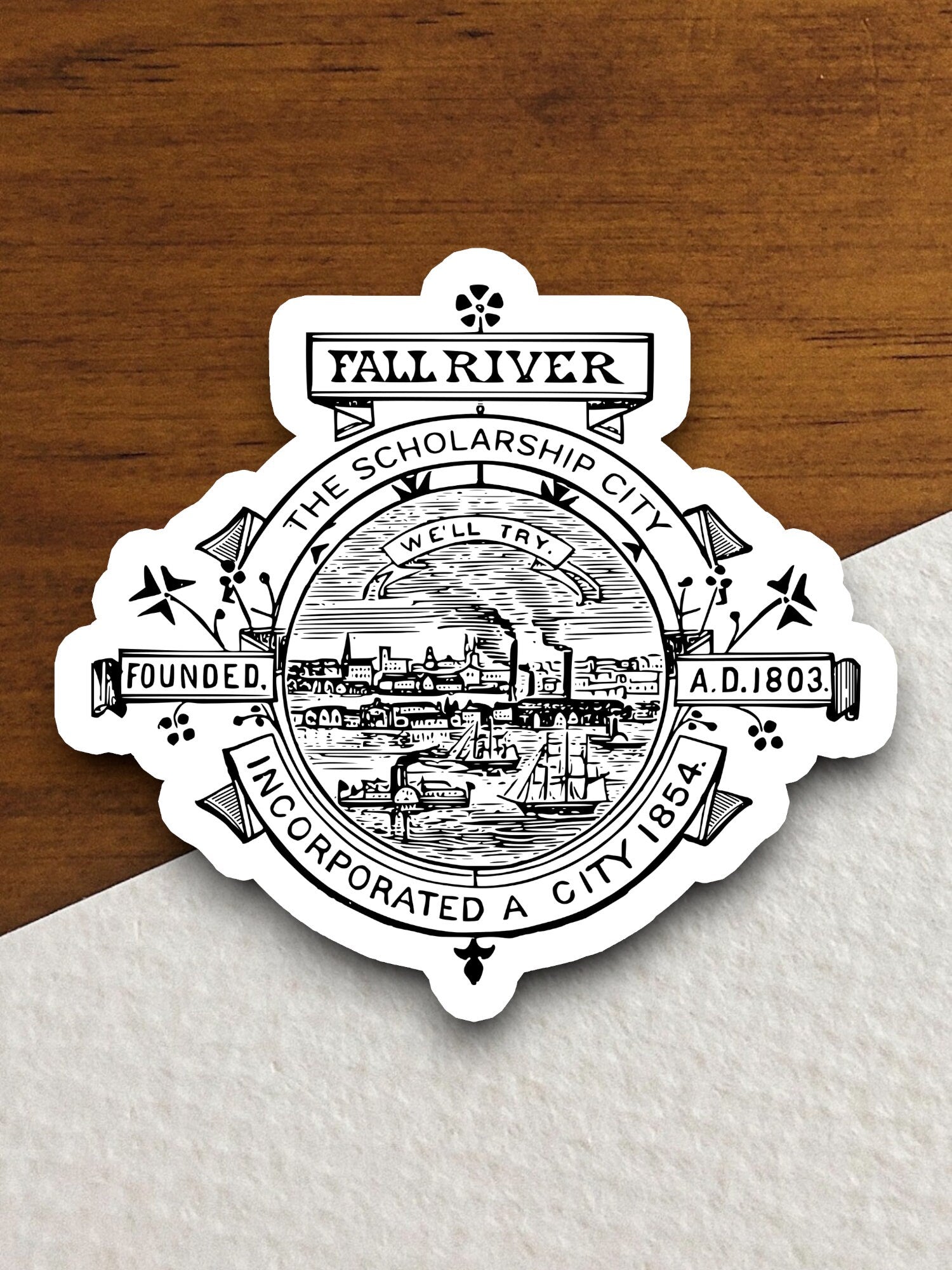 Seal of Fall River, Massachusetts  road sign stickers, Room Decor, Traffic Sticker, Road Sign Decoration, Road Work Signs, Building Signs