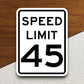 45 Miles Per Hour Speed Limit sticker, souvenir travel sticker, road sign decor, travel gift, planner sticker, laptop decal, Room Décor