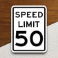 50 Miles Per Hour Speed Limit sticker, souvenir travel sticker, road sign decor, travel gift, planner sticker, laptop decal, Room Décor