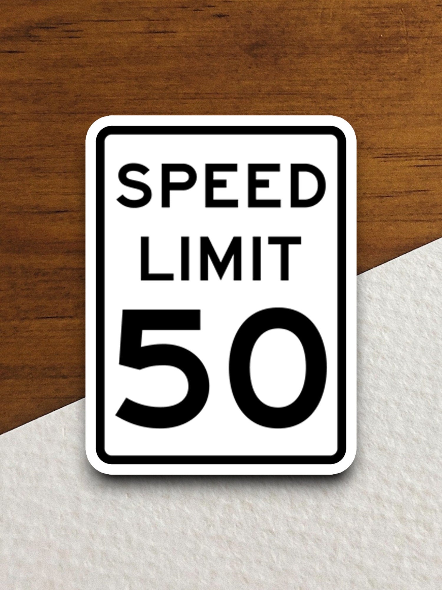 50 Miles Per Hour Speed Limit sticker, souvenir travel sticker, road sign decor, travel gift, planner sticker, laptop decal, Room Décor