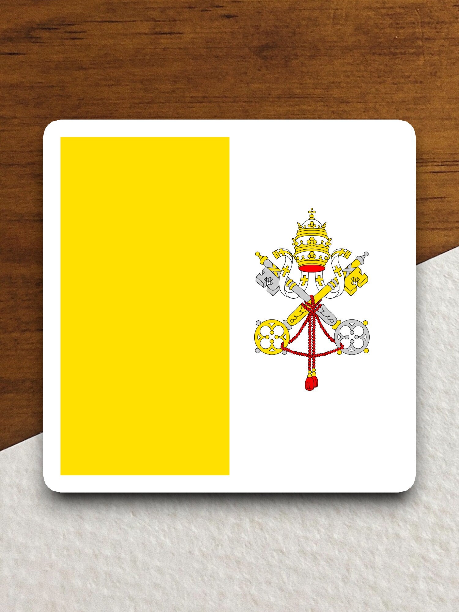 Vatican city (holy see) country flag sticker, international country sticker, international sticker, Vatican city sticker, holy see sticker