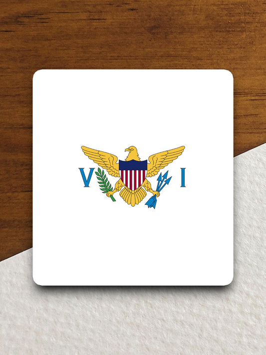 United states virgin islands state sticker, virgin islands flag sticker, pennant sticker, banner sticker, virgin islands symbol sticker