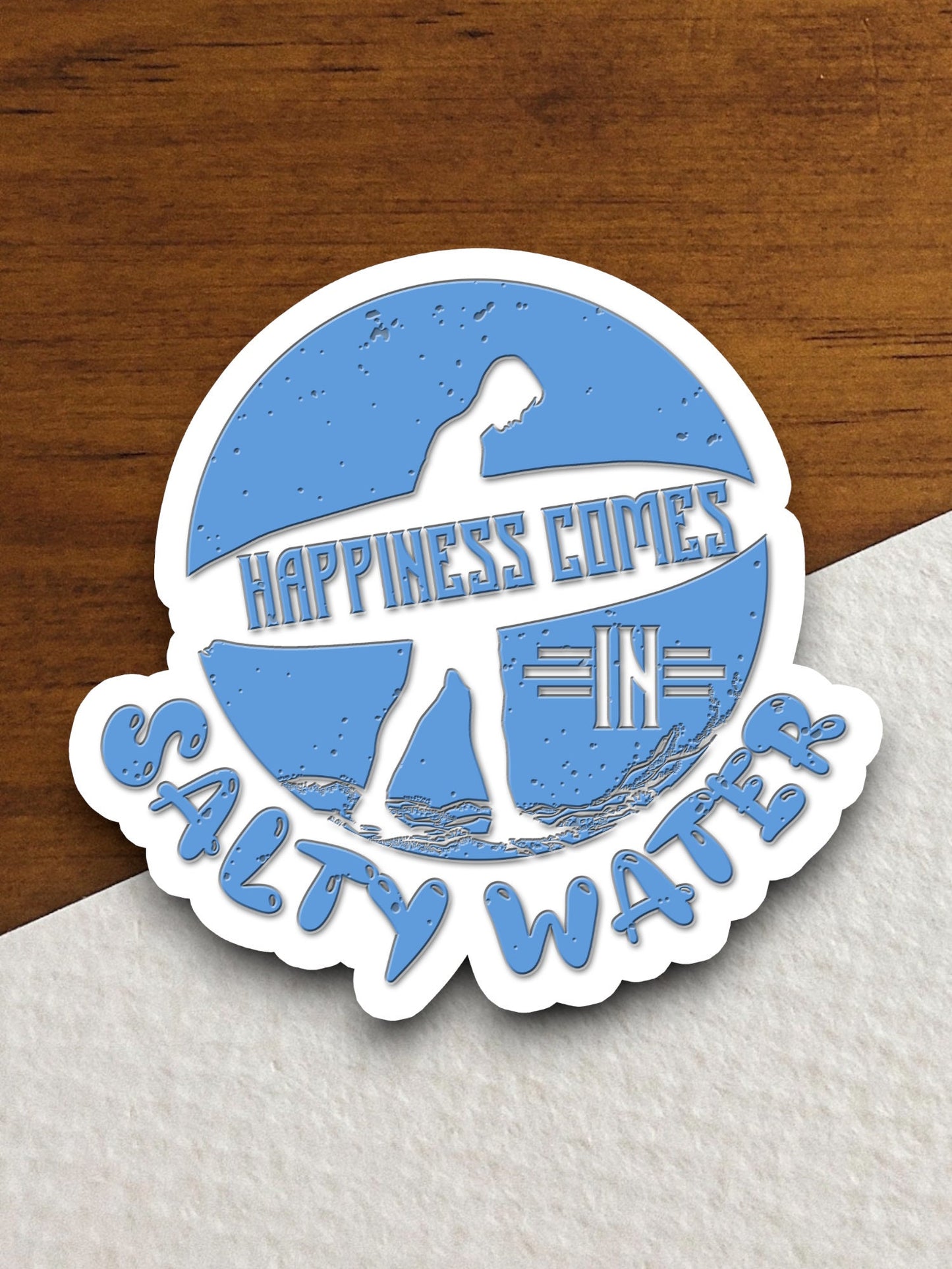 Surfing Happiness Sticker, vacation sticker, travel sticker, room decor, water bottle sticker, laptop sticker