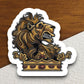 Crown with head of Crown with head of lion sticker, Funny Animal Sticker For Laptop, Water Bottle, Hydro flask, Phone, Computer, Gift