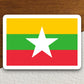 Myanmar country flag sticker, international country sticker, international sticker, Myanmar sticker, Room Décor