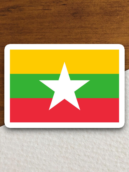 Myanmar country flag sticker, international country sticker, international sticker, Myanmar sticker, Room Décor