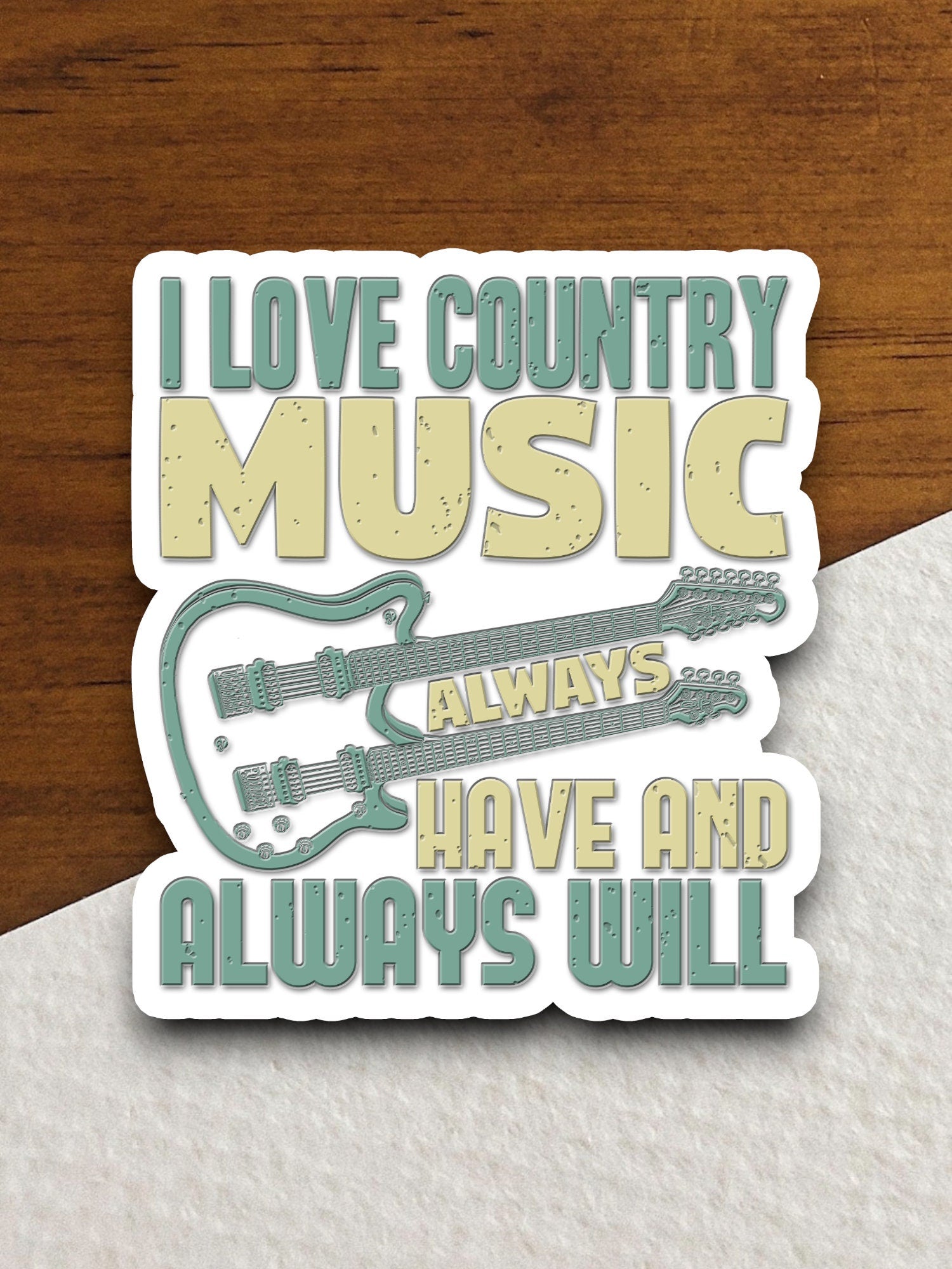 I Love Country Music sticker, funny stickers, laptop stickers, water bottle sticker, sticker with sayings