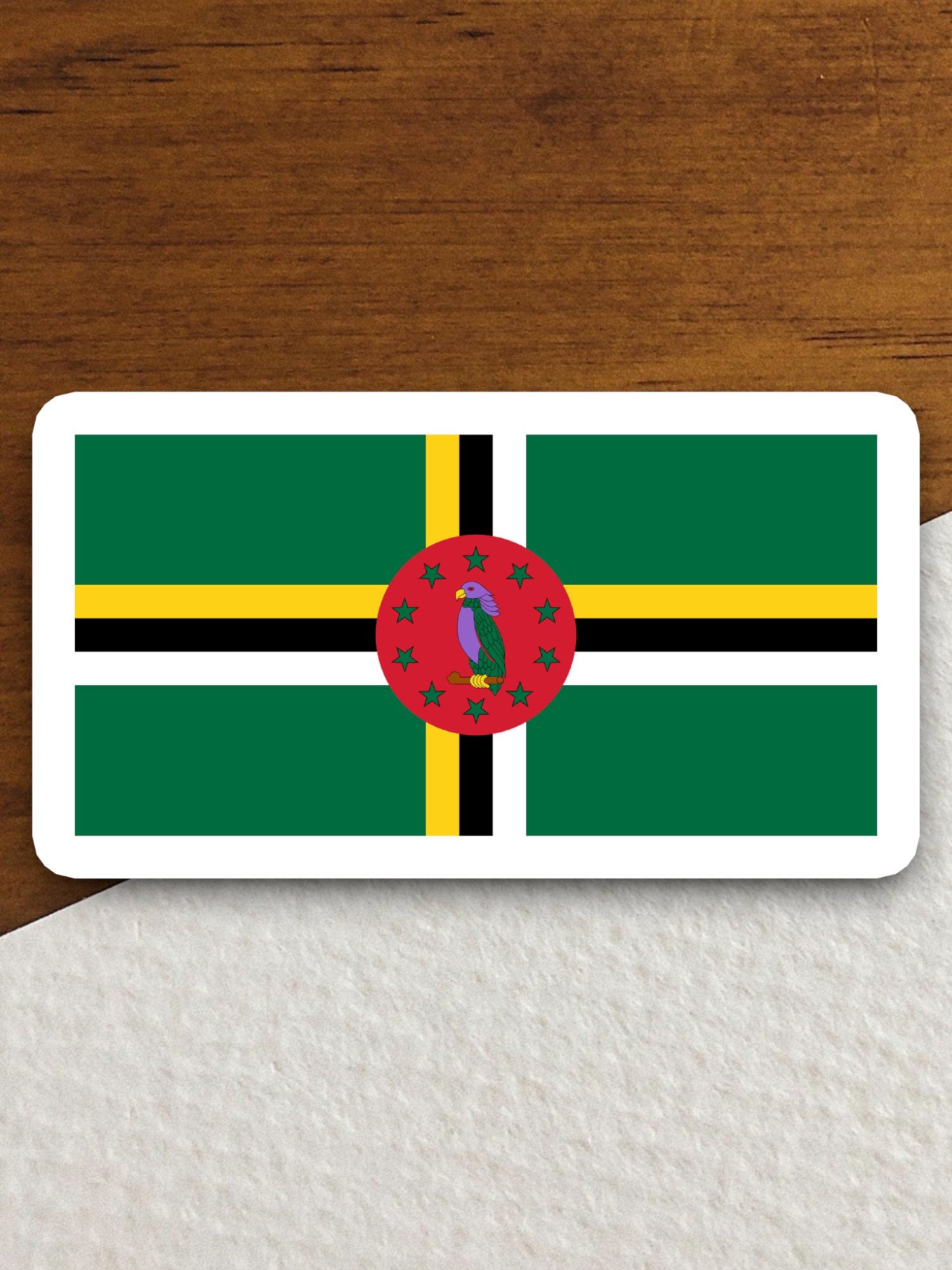 Dominica country flag sticker, international country sticker, international sticker, Dominica sticker, Room Décor