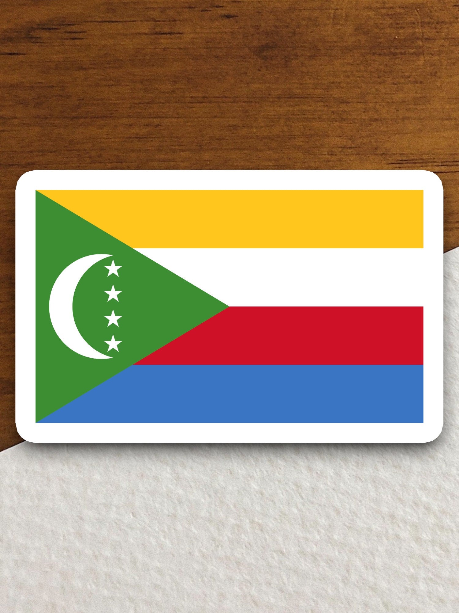 Comoros country flag sticker, international country sticker, international sticker, Comoros sticker, Room Décor