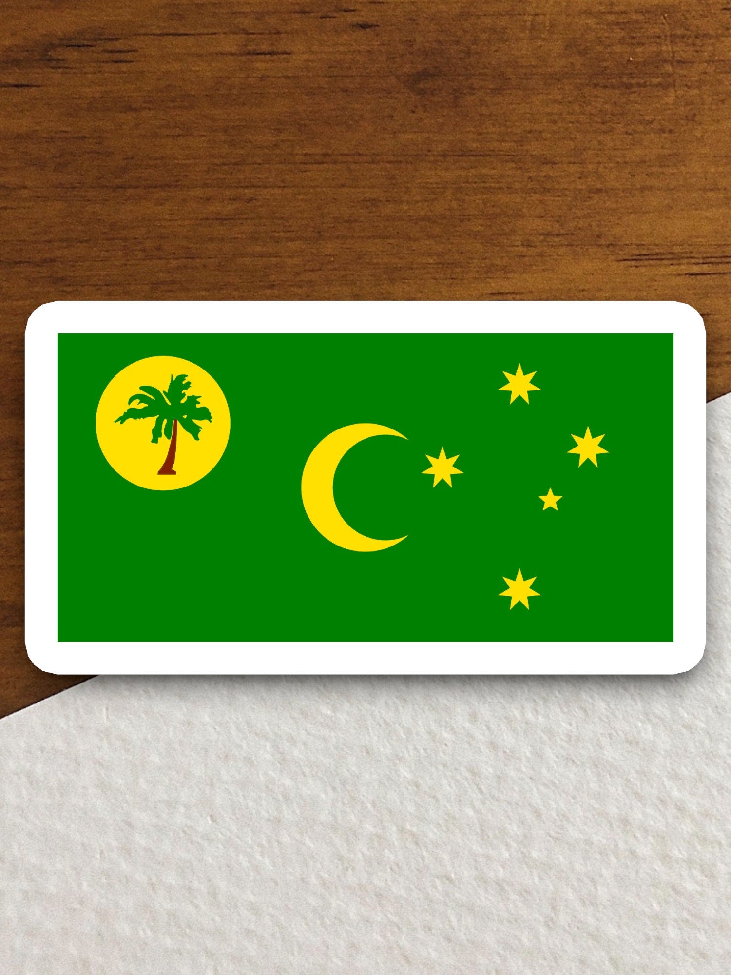 Cocos (keeling) islands country flag sticker, international country sticker, islands sticker, keeling sticker, Cocos sticker, Room Décor