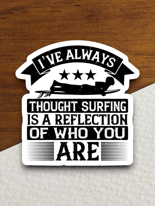 Surfing Reflection Sticker, vacation sticker, travel sticker, room decor, water bottle sticker, laptop sticker