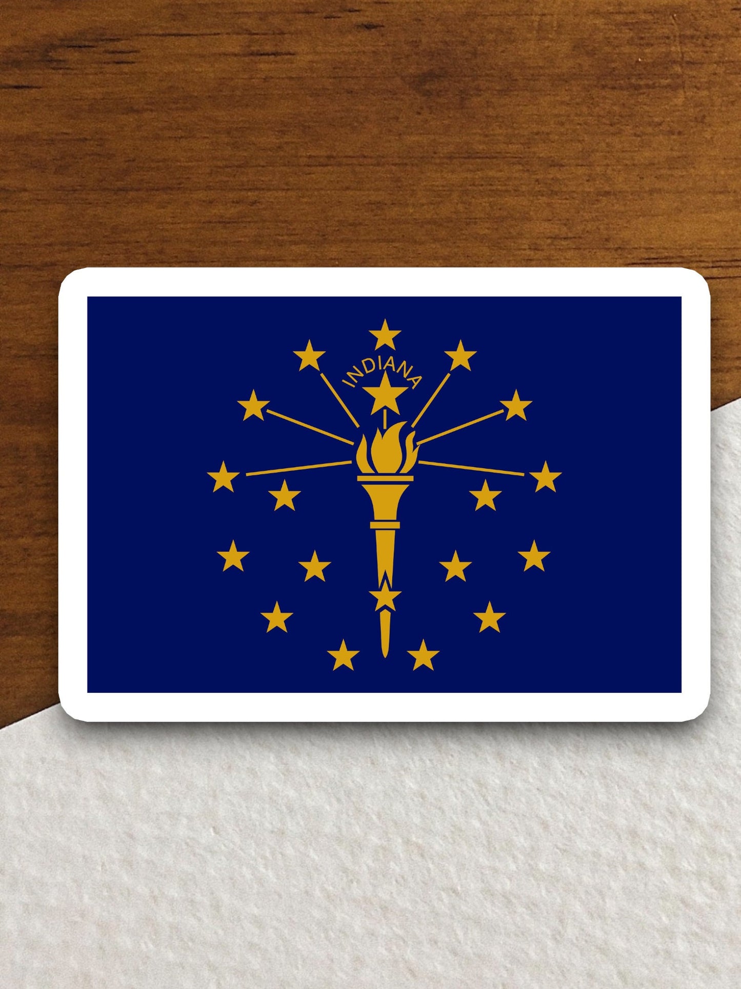 Indiana state sticker, Indiana flag sticker, pennant sticker, banner sticker, Indiana symbol sticker, emblem sticker