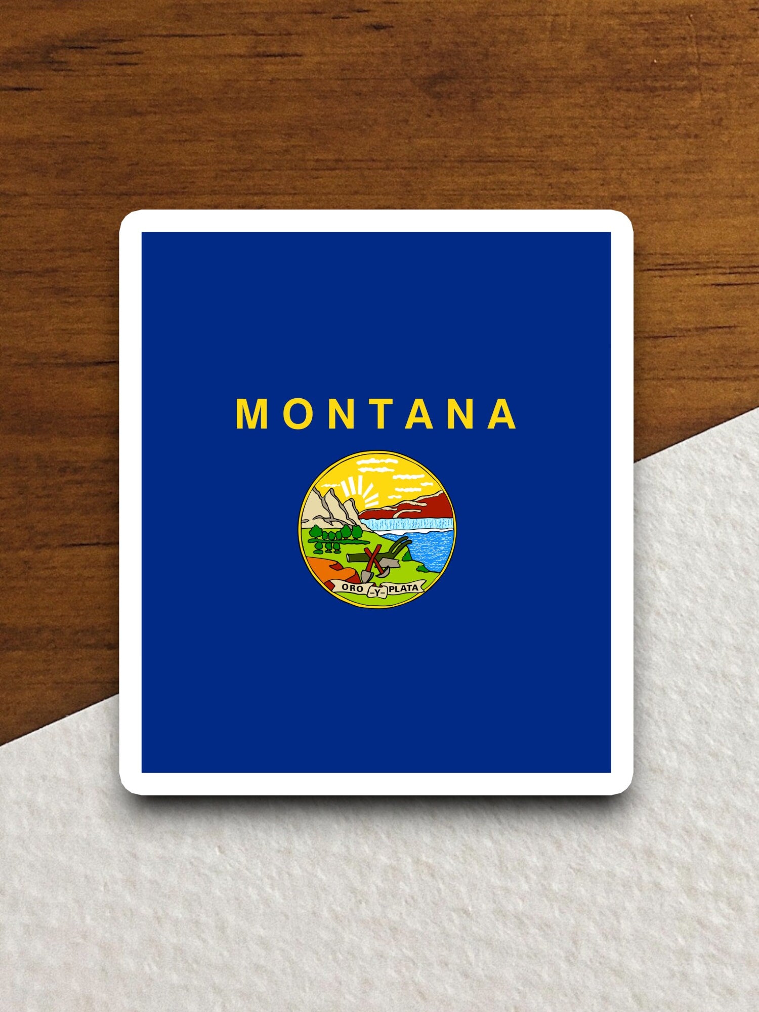 Montana state sticker, Montana flag sticker, pennant sticker, banner sticker, Montana symbol sticker, emblem sticker