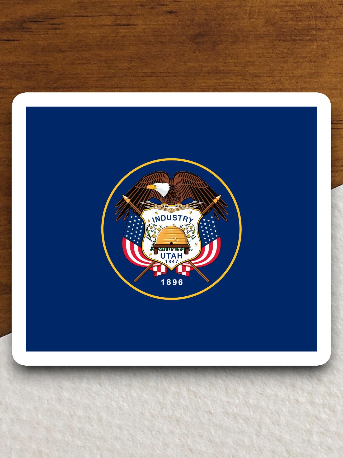 Utah state sticker, Utah flag sticker, pennant sticker, banner sticker, Utah symbol sticker, emblem sticker