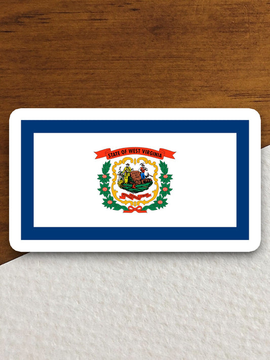 West Virginia state sticker, West Virginia flag sticker, pennant sticker, banner sticker, West Virginia symbol sticker, emblem sticker