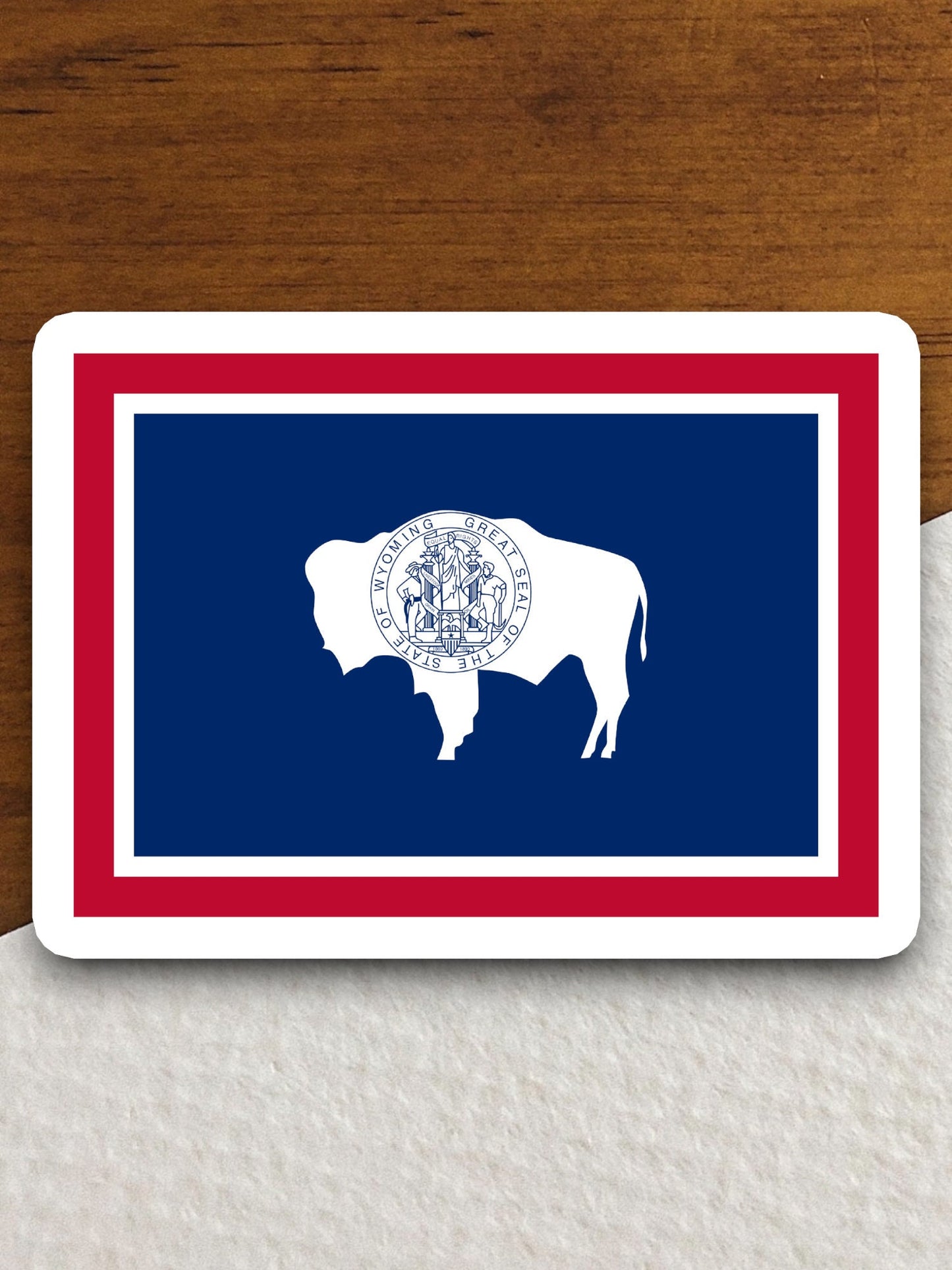 Wyoming state sticker, Wyoming flag sticker, pennant sticker, banner sticker, Wyoming symbol sticker, emblem sticker