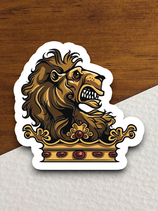 Lions Head and a Crown  road sign stickers, Room Decor, Traffic Sticker, Road Sign Decoration, Road Work Signs, Building Signs, Traffic Sign