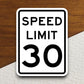 30 Miles Per Hour Speed Limit sticker, souvenir travel sticker, road sign decor, travel gift, planner sticker, laptop decal, Room Décor