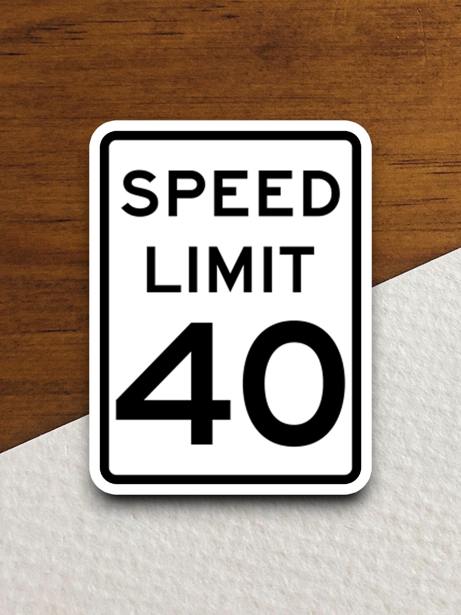 40 Miles Per Hour Speed Limit sticker, souvenir travel sticker, road sign decor, travel gift, planner sticker, laptop decal, Room Décor