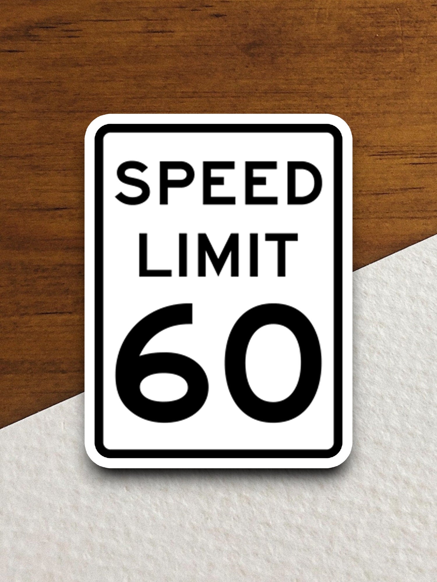 60 Miles Per Hour Speed Limit sticker, souvenir travel sticker, road sign decor, travel gift, planner sticker, laptop decal, Room Décor