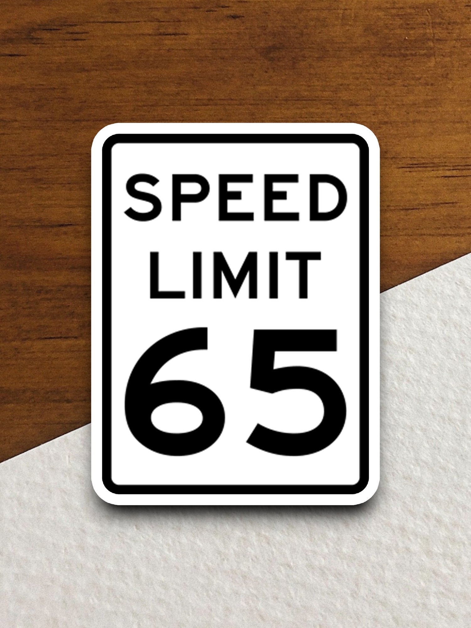 65 Miles Per Hour Speed Limit sticker, souvenir travel sticker, road sign decor, travel gift, planner sticker, laptop decal, Room Décor