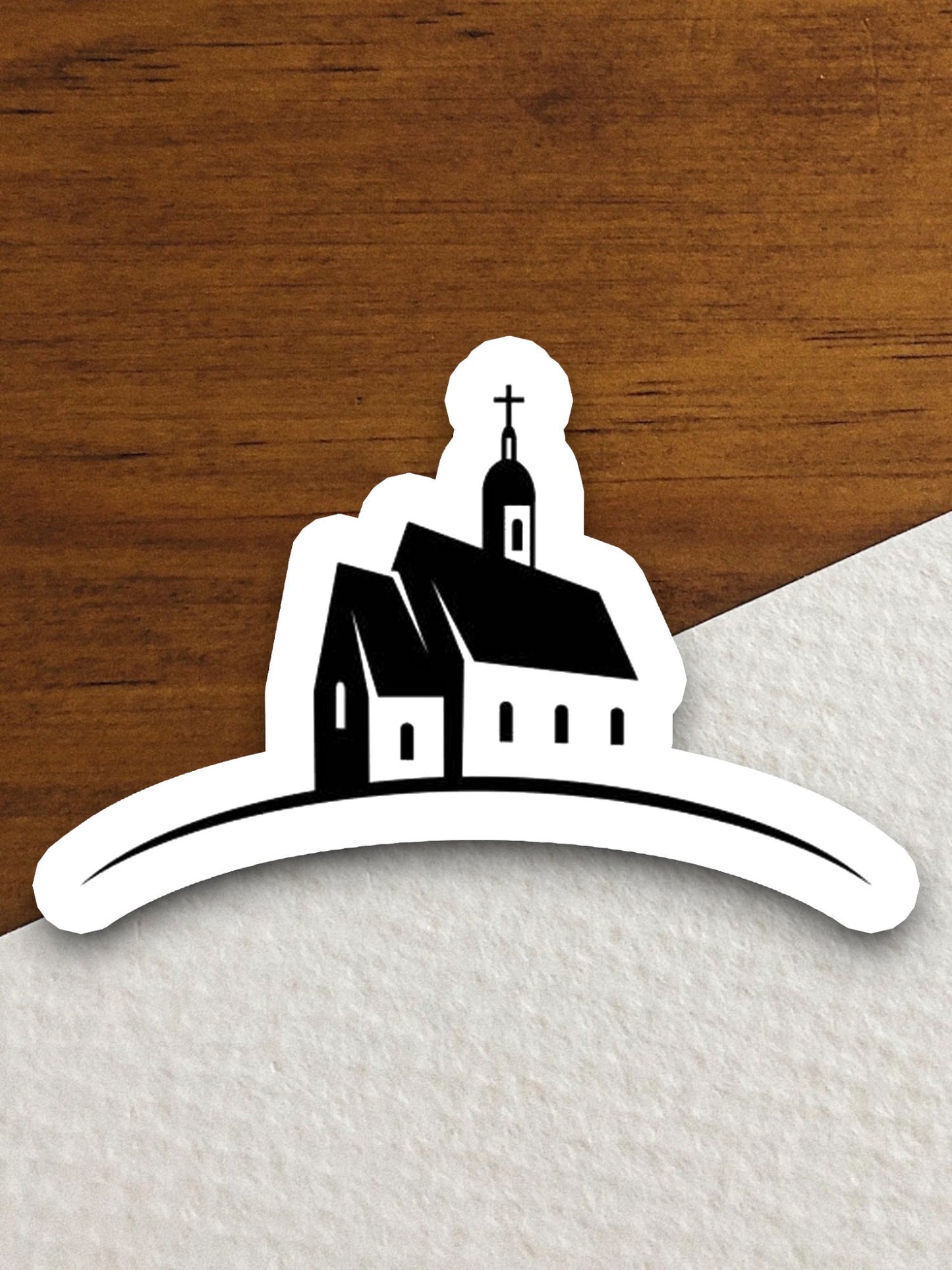 Church on a Hill sticker, Church sticker, Religious Sticker, Faith Sticker, Worship Sticker, Christian Sticker, Scripture Sticker