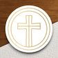 Church Cross in Golden Circle sticker, church sticker, cross sticker, Religious Sticker, Faith Sticker, Worship Sticker, Christian Sticker