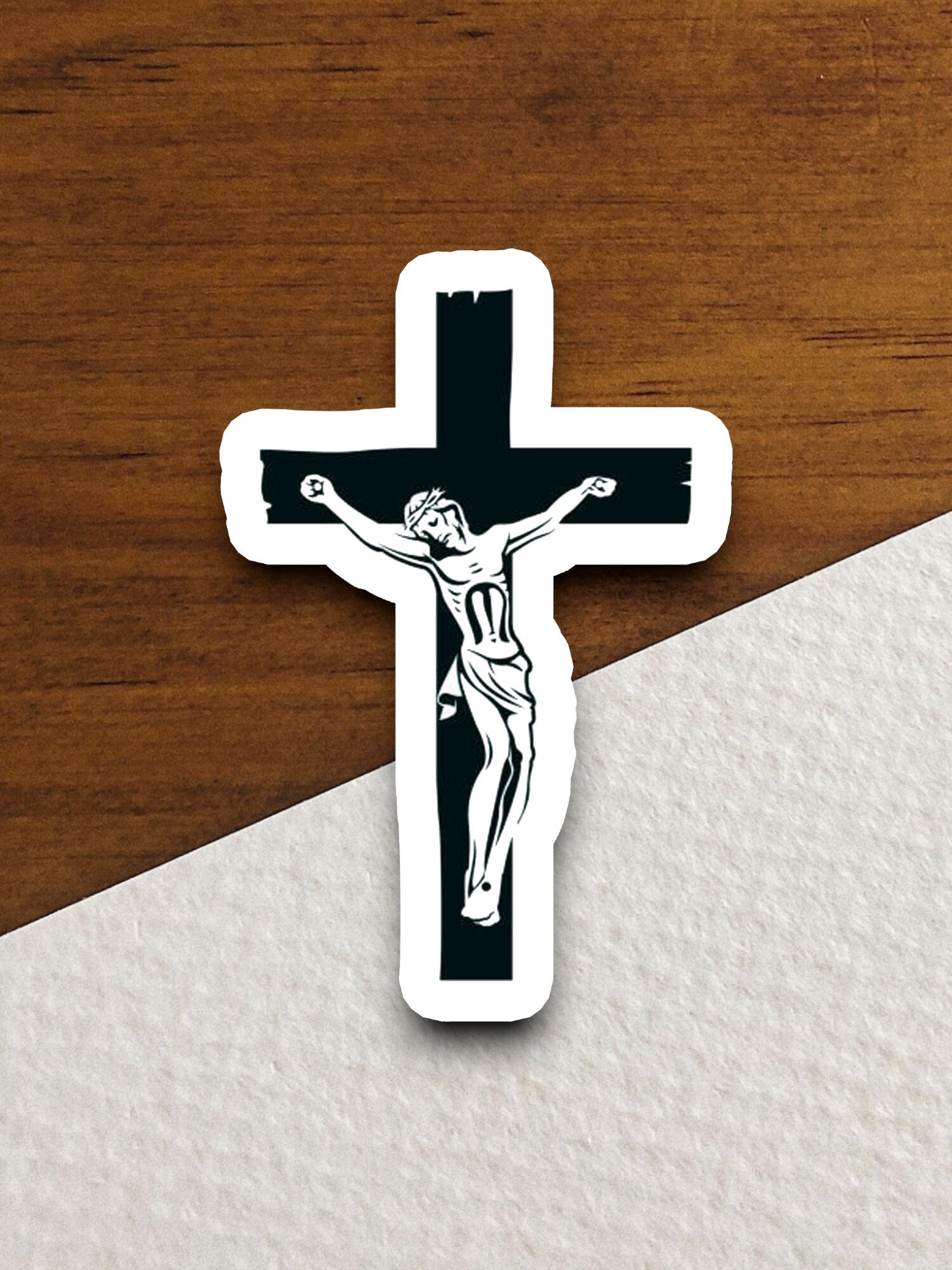 Jesus on the Cross sticker, Religious Sticker, Faith Sticker, Worship Sticker, Christian Sticker, Scripture Sticker, Room Décor