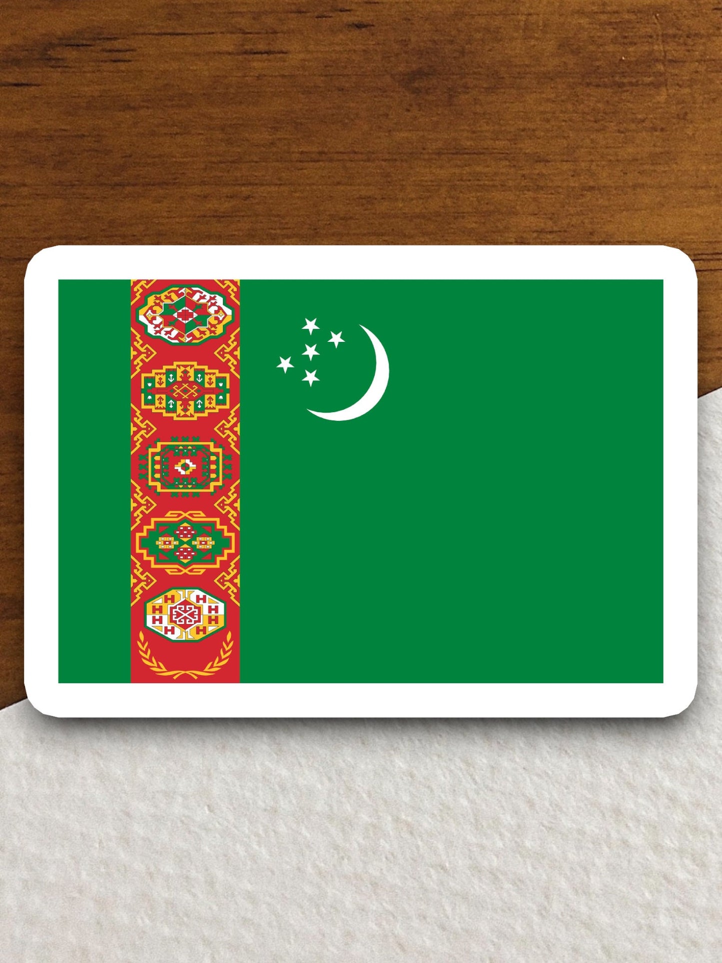 Turkmenistan country flag sticker, international country sticker, international sticker, Turkmenistan sticker, Room Décor