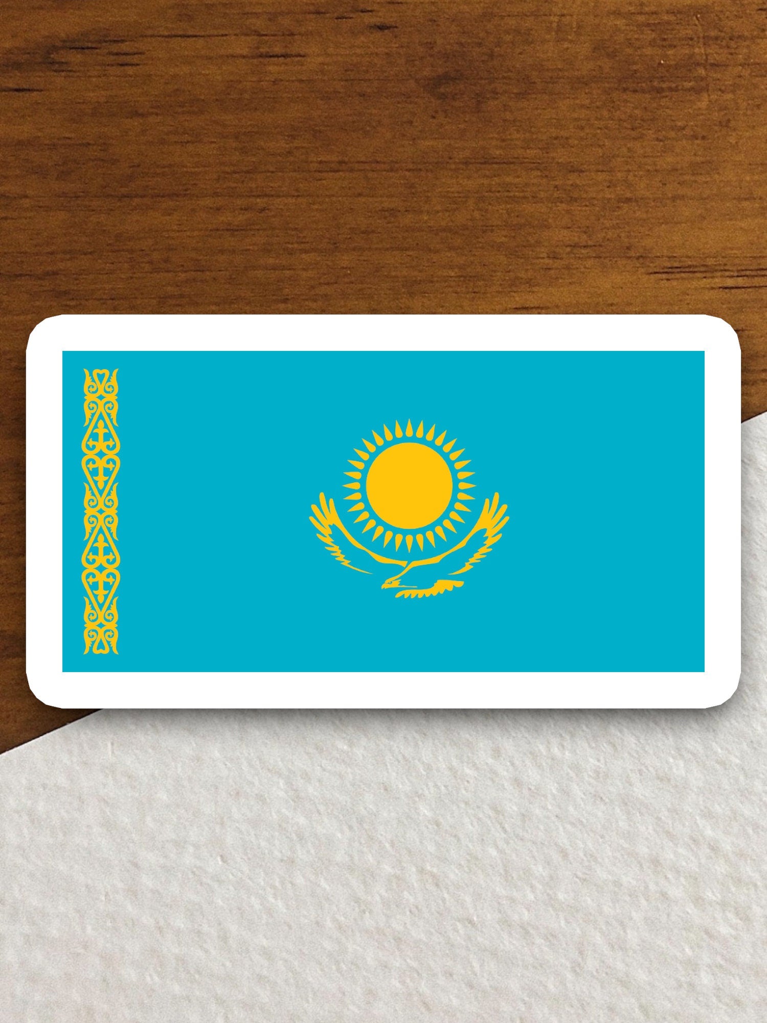 Kazakhstan country flag sticker, international country sticker, international sticker, Kazakhstan sticker, Room Décor