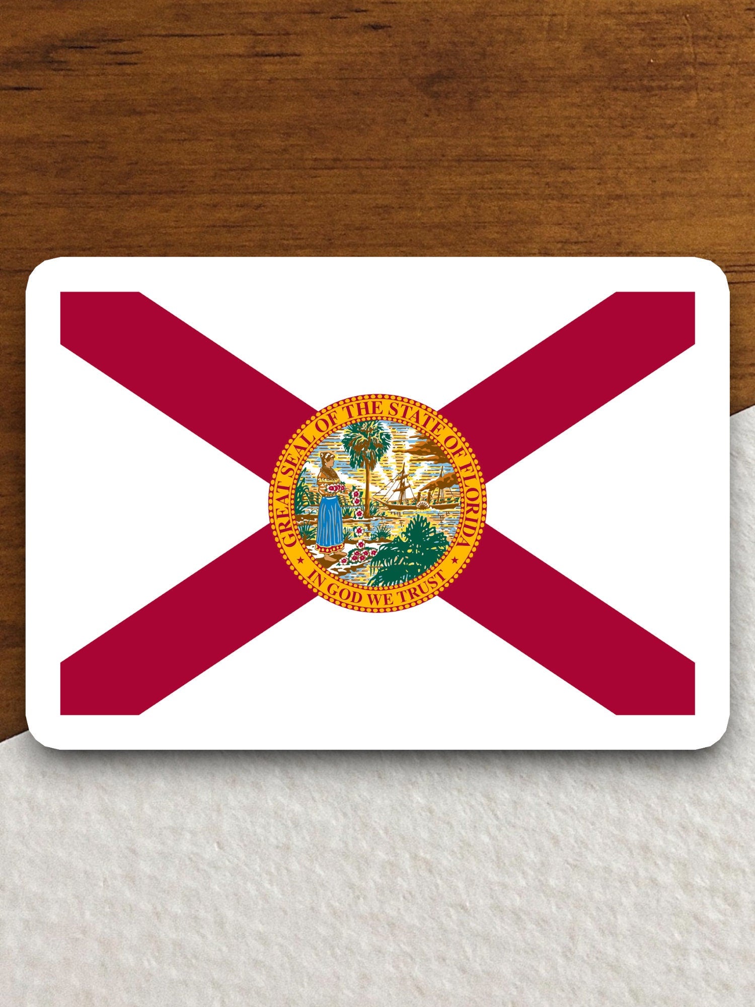 Florida state sticker, Florida flag sticker, pennant sticker, banner sticker, Florida symbol sticker, emblem sticker