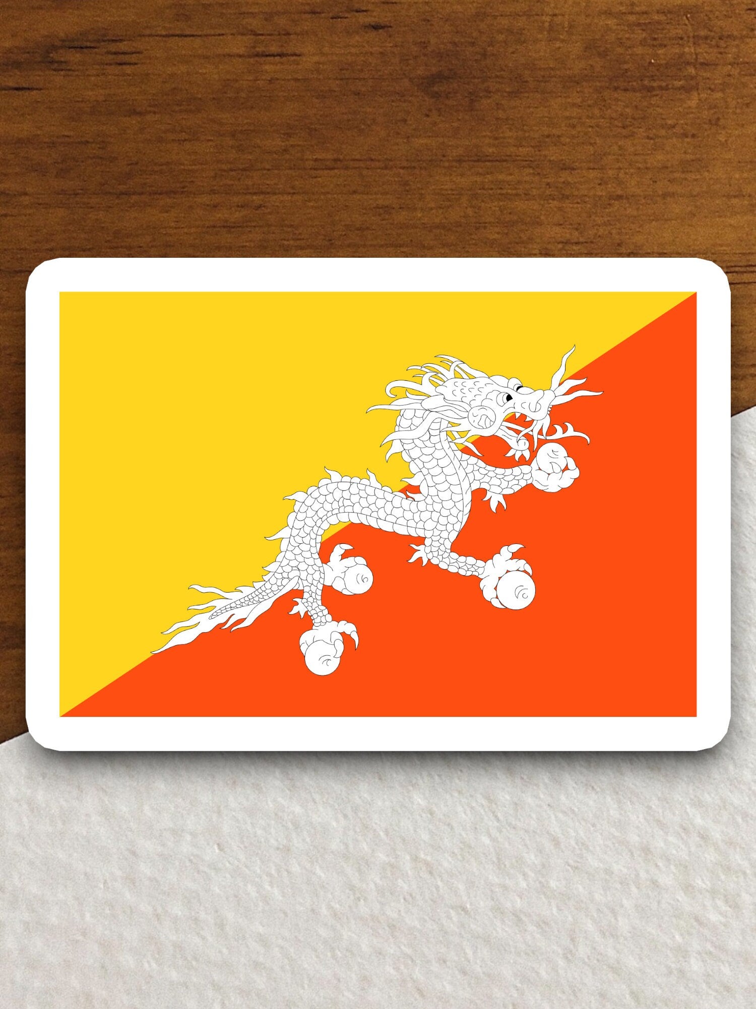 Bhutan country flag sticker, international country sticker, international sticker, Bhutan sticker, Room Décor