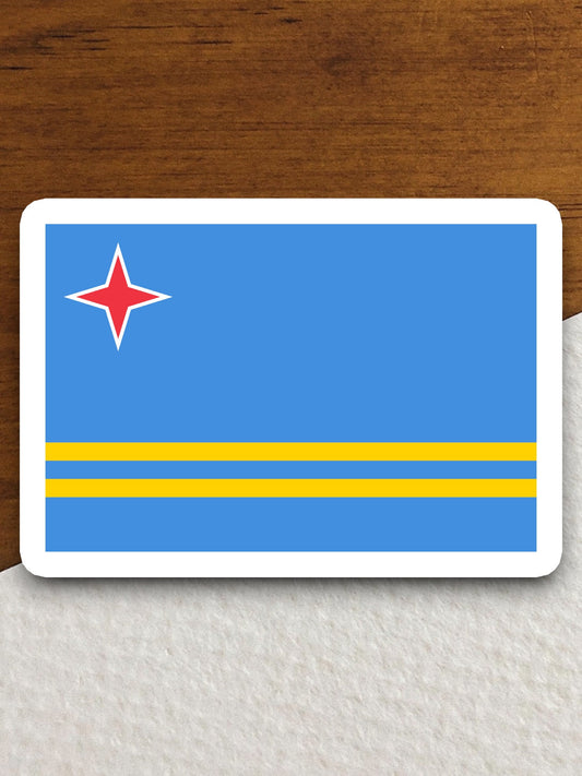 Aruba country flag sticker, international country sticker, international sticker, Aruba sticker, Room Décor