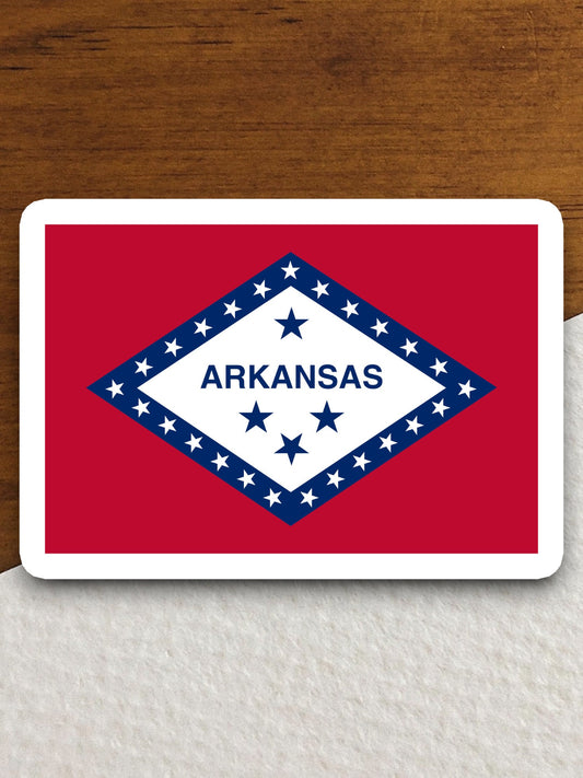 Arkansas state sticker, Arkansas flag sticker, pennant sticker, banner sticker, Arkansas symbol sticker, emblem sticker